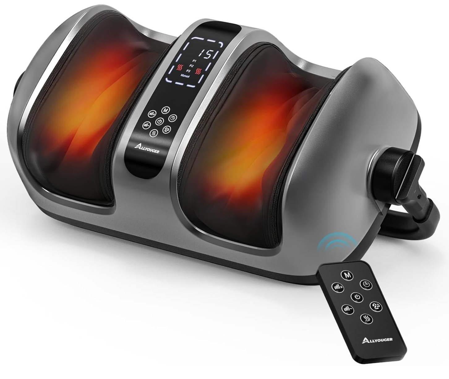 ELE:[$209.99 Allyouger-Foot Massager with Heat]-Shiatsu Deep Kneading Machine for Plantar Fasciitis, Neuropathy & Circulation - 5 Intensities, 4 Modes