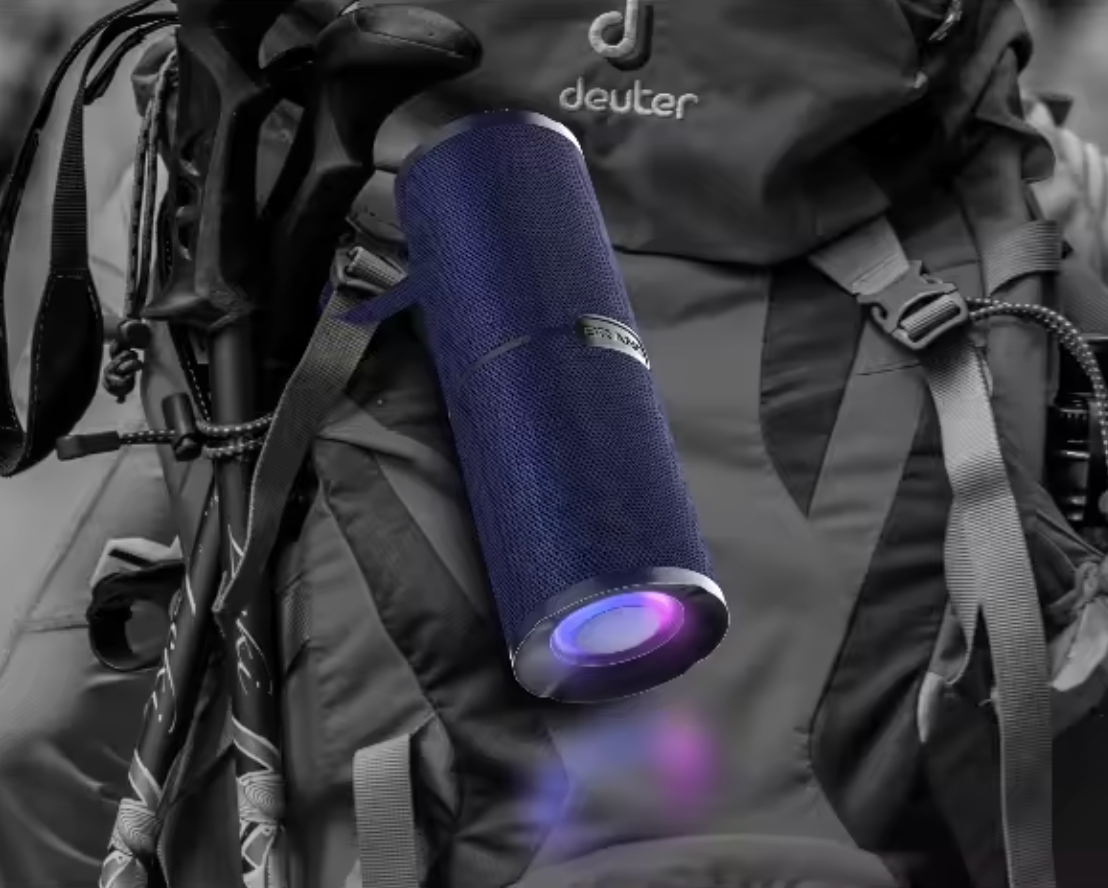 ELE:[Cylindrical-Colorful LED Light Speaker-A29]-10W Bluetooth speaker with RGB lights, microphone, 8-hour battery playback,Random Color