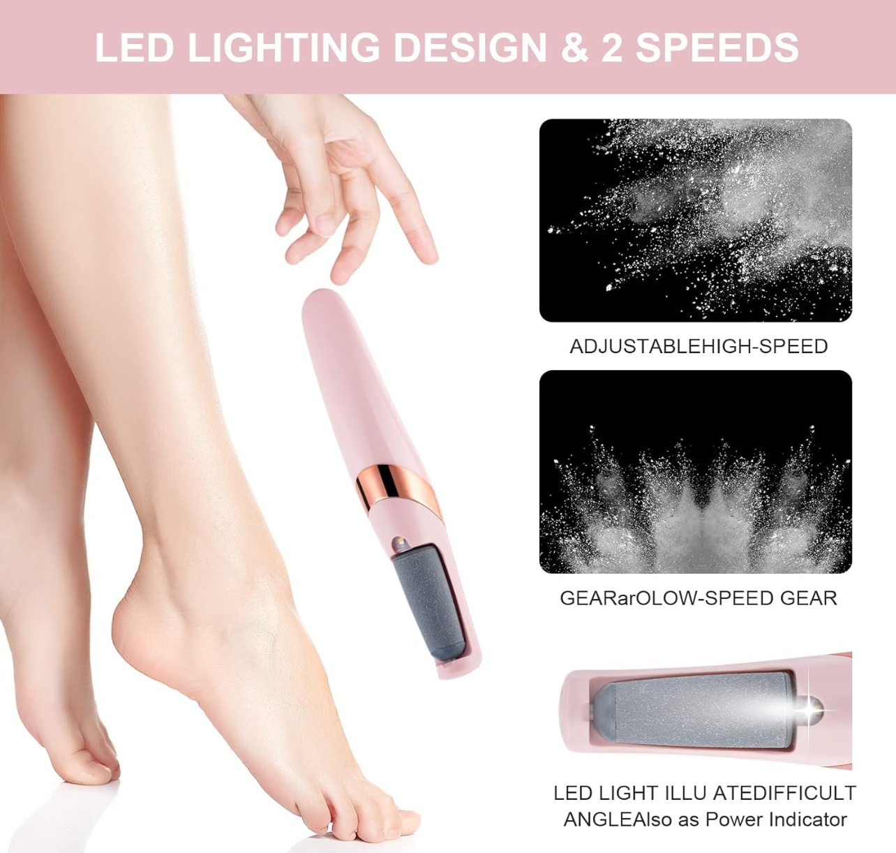 ELE:[Electronic Foot Grinder]-Electric Foot Callus Remover For Smooth Heels With Replaceable Heads