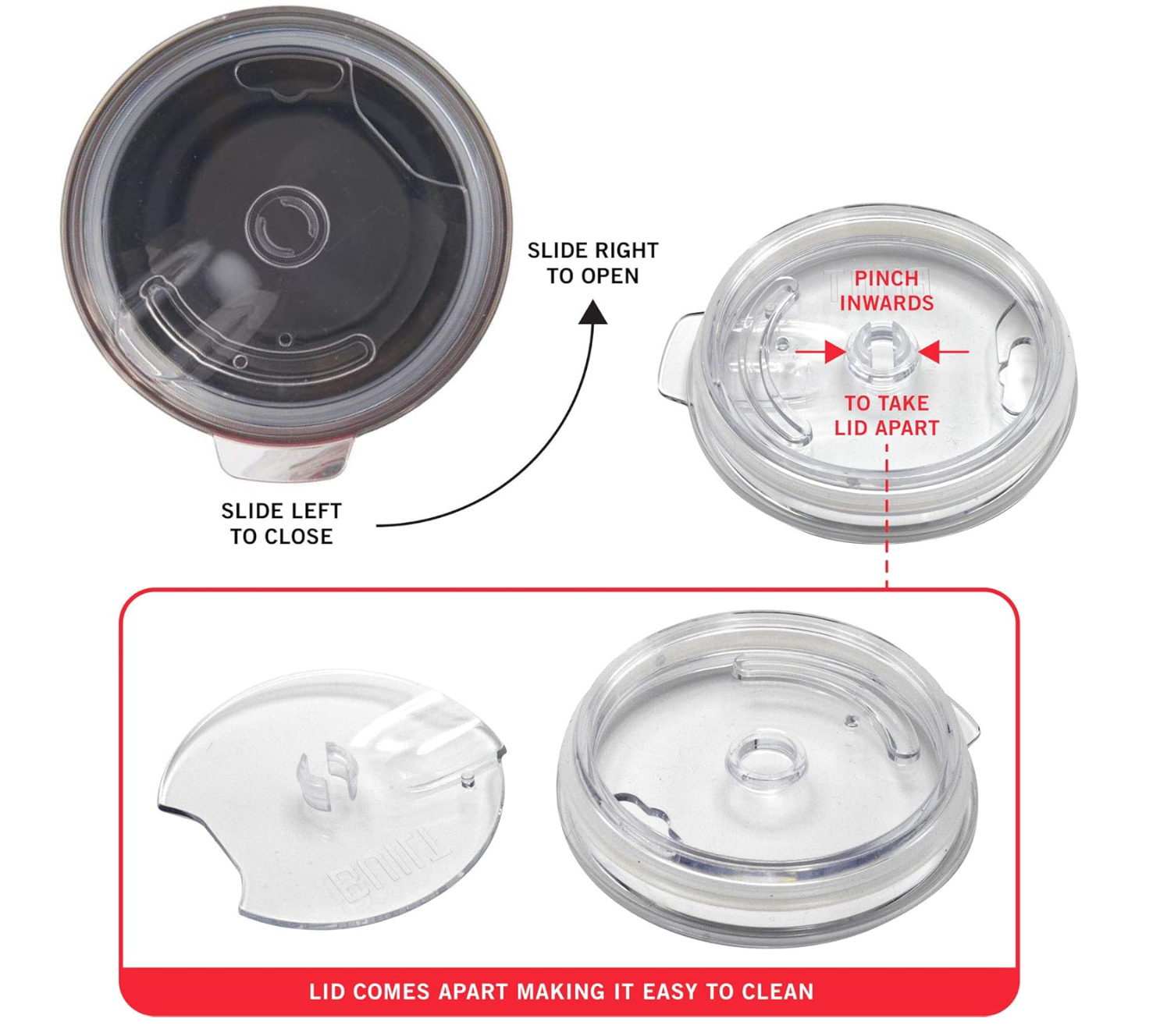 [BUILT 30 oz Double Wall Tumbler with lid] Silver, Vacuum-Insulated Stainless Steel, BPA Free, 24h Cold+6h Hot, no box just bottle