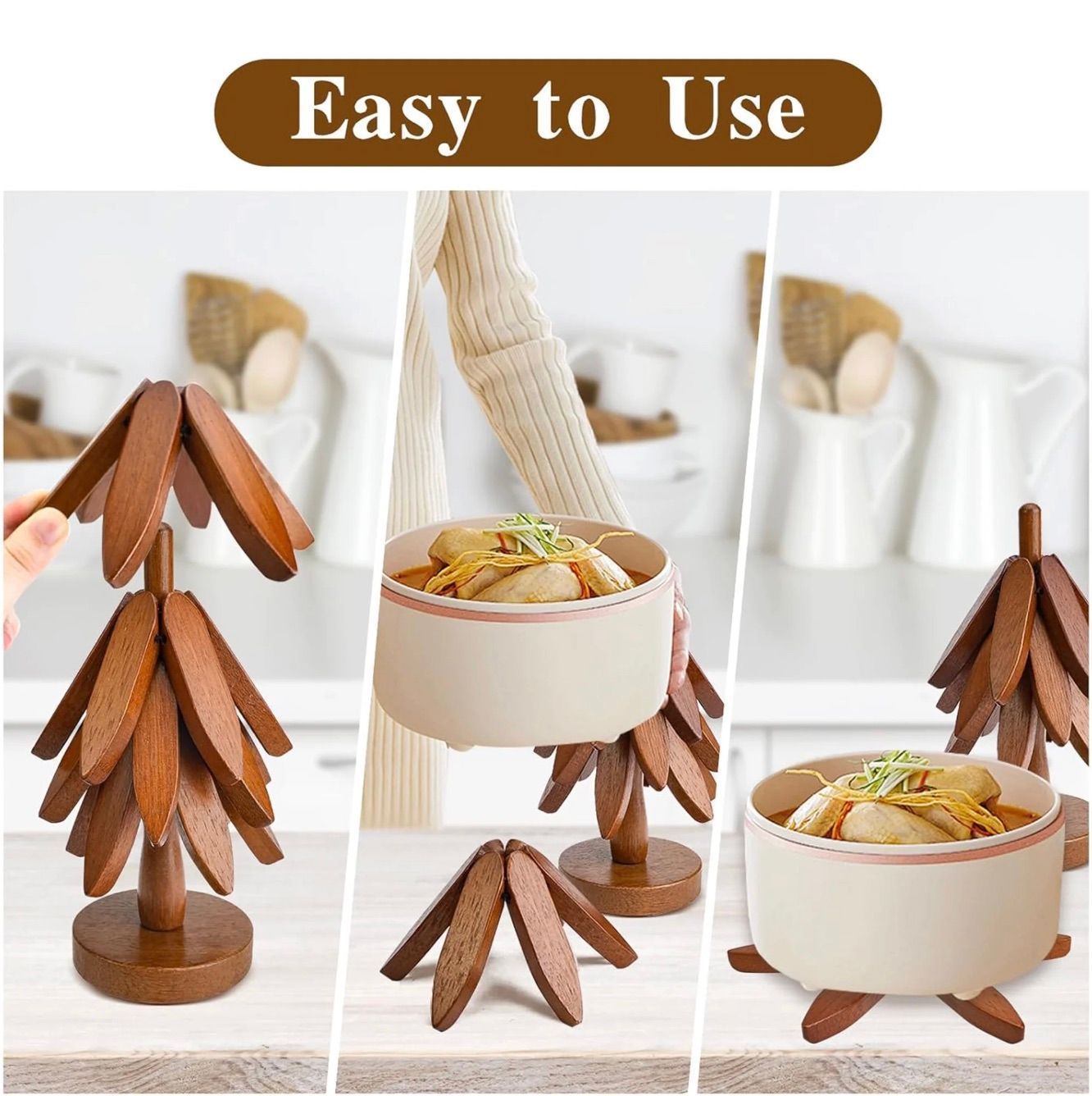 [36MKT-v010601]-Wooden Tree Trivet – Foldable Heat Resistant Pot Holder(7)