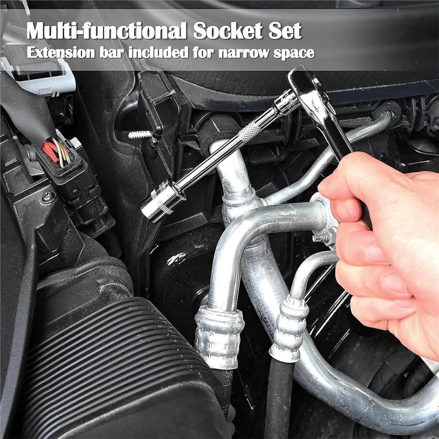 [36MKT]-1/4” Drive Socket Wrench Tool Set – Multifunctional Ratchet & Bit Kit(9)