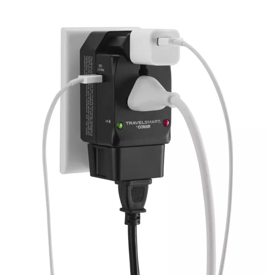 ELE:[Travelsmart – All-in-One Adapter with USB Port – TS239]-Universal, Compact, Protected, Multiport, USB, Travel, Dual, Lightweight, Safe, Reliable.