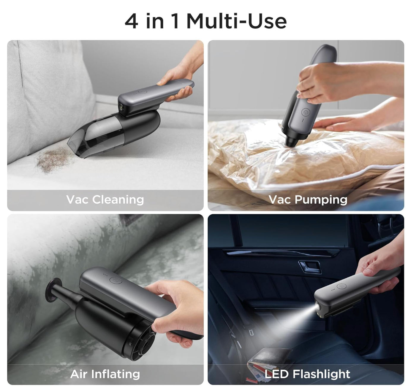 ELE:[Cordless Handheld Vacuum & Air Duster - C6]-Powerful Cordless Vacuum And Air Duster For Home And Car