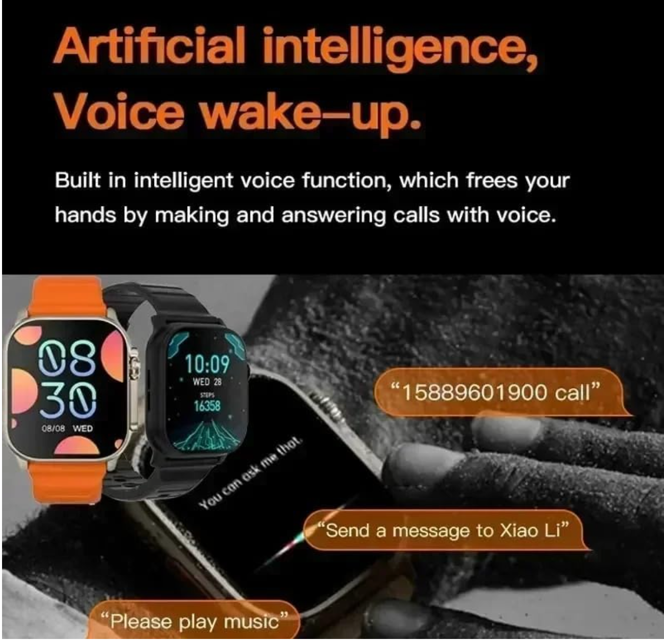 ELE: [S100 Ultra 2 Smart Watch - 49mm - Black] - With 7 Straps, Touch Screen, Compatible with Androi