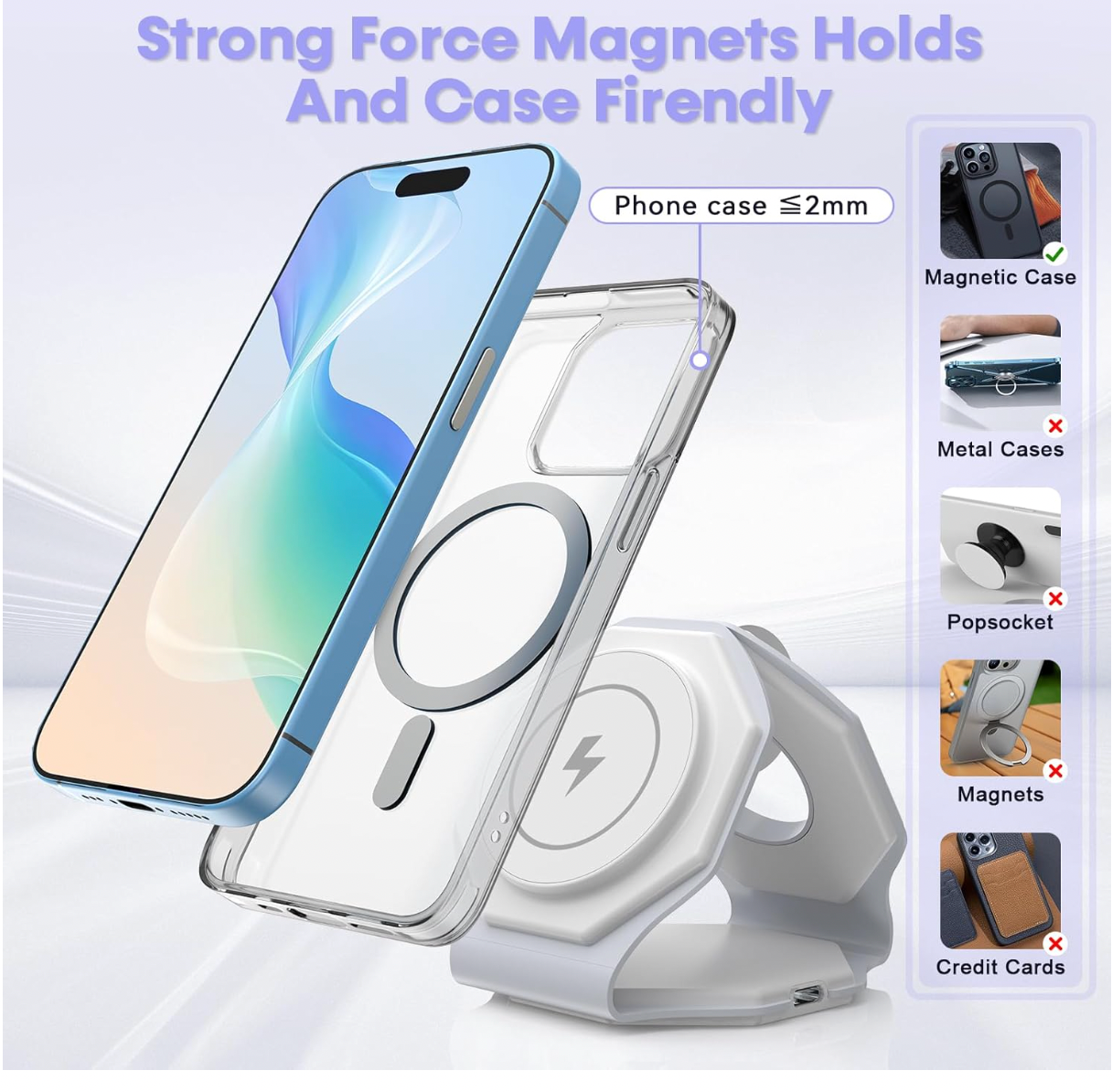 ELE:[DoHonest - 3-in-1 Travel Wireless Charger]-3-In-1 Magnetic Wireless Charger For iPhone Apple Watch And AirPods