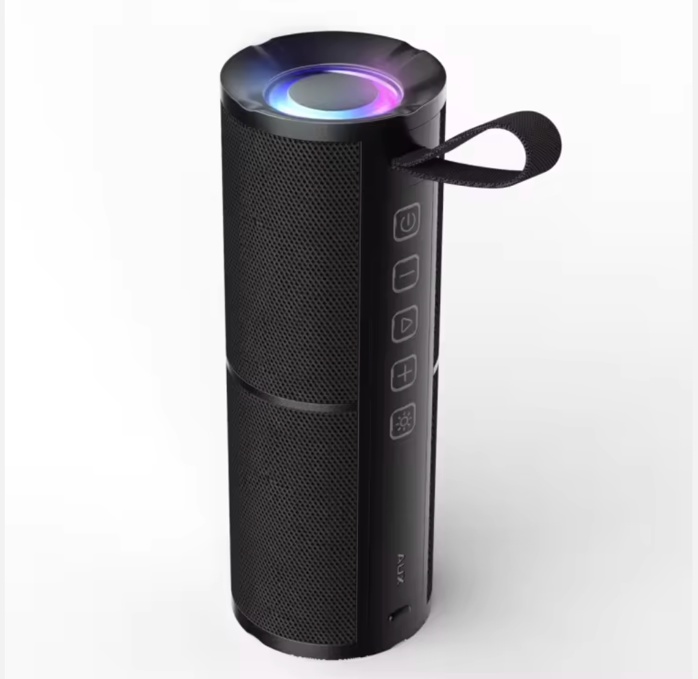 ELE:[Cylindrical-Colorful LED Light Speaker-A29]-10W Bluetooth speaker with RGB lights, microphone, 8-hour battery playback,Random Color
