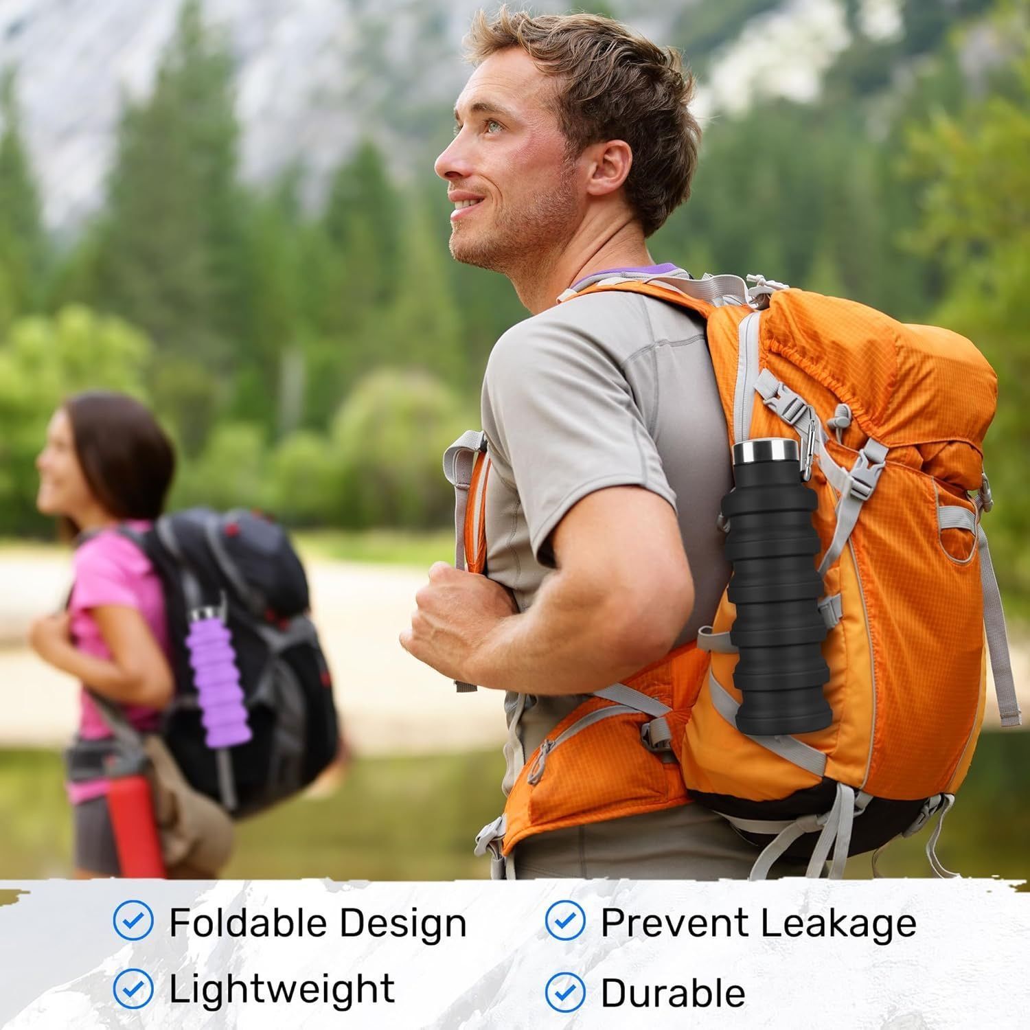 [36MKT-Y010204]-16oz Collapsible Silicone Water Bottle – Foldable, BPA Free (Random Color)(8)