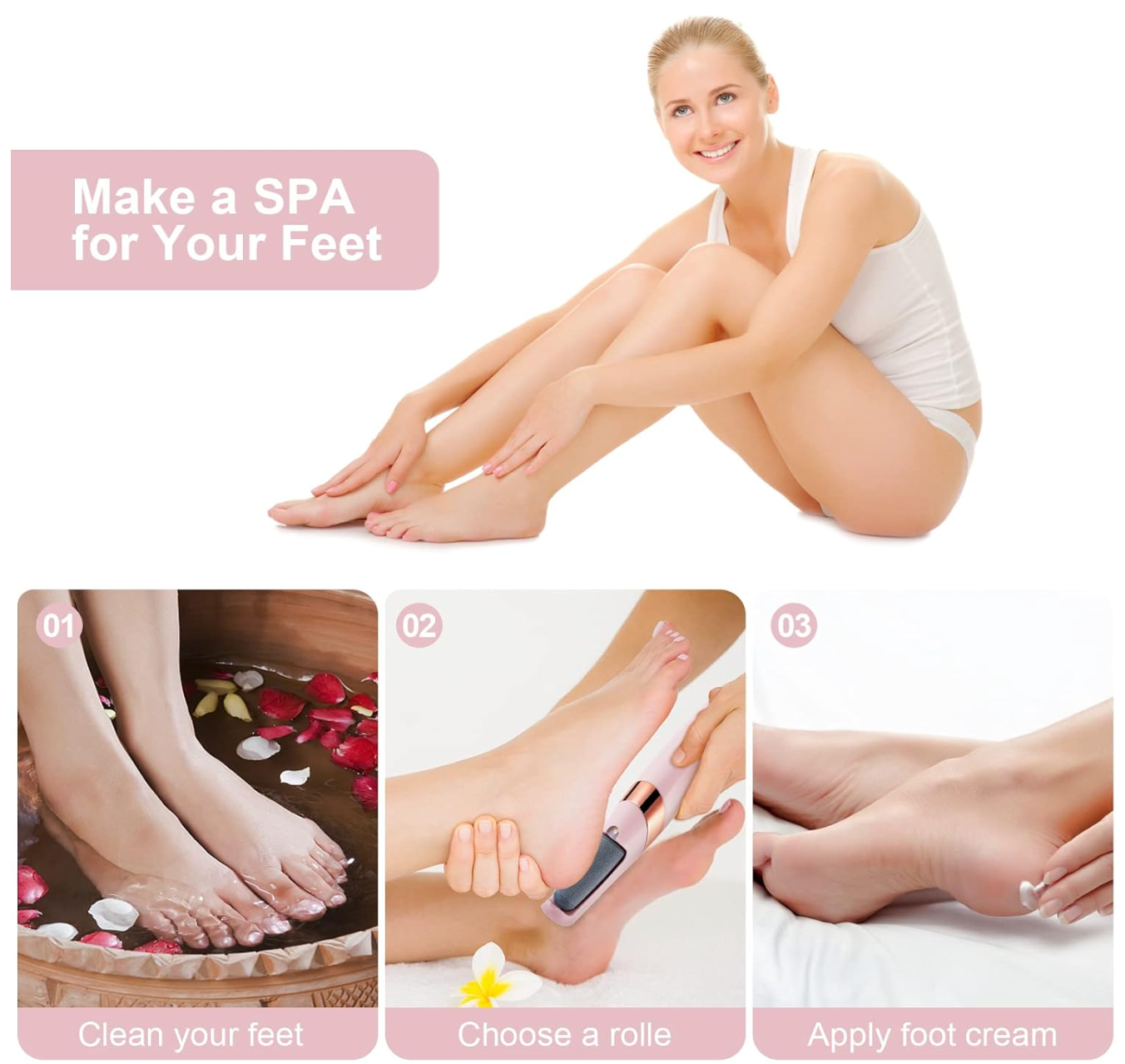 ELE:[Electronic Foot Grinder]-Electric Foot Callus Remover For Smooth Heels With Replaceable Heads
