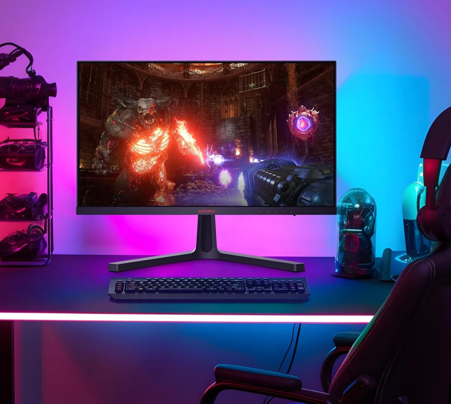 ELE:[KOORUI Monitor 27N1 Black]-27-Inch Full HD Monitor With IPS Display Slim Bezel Technology Features