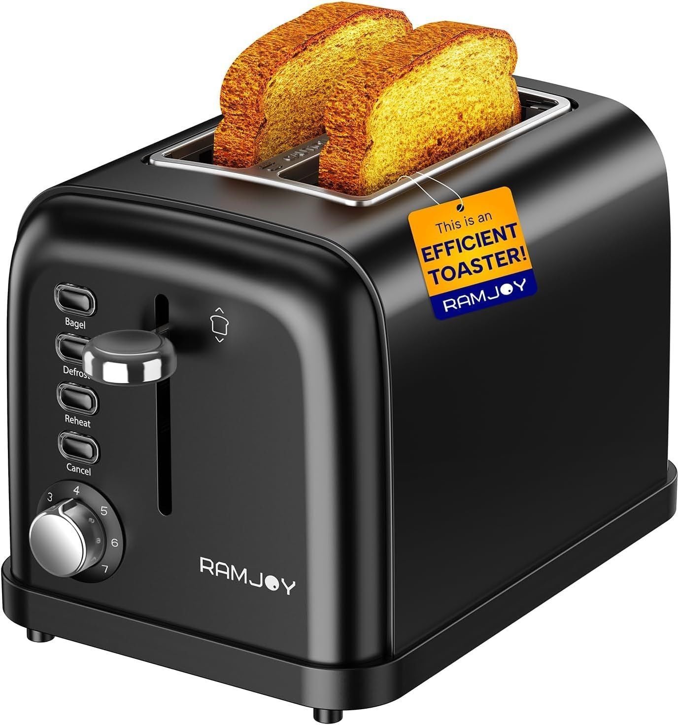 [36MKT-y010101c]-2-Slice Toaster – 7 Shade Settings, Bagel/Defrost/Reheat Functions(3)