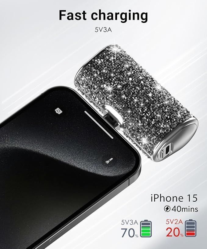 [36MKT-V020202]-Mini 6800mAh Power Bank w/ Lightning, Fast Charge, Lipstick Size (Random Color)(4)