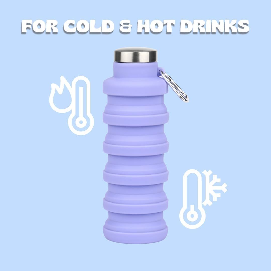 [36MKT-Y010204]-16oz Collapsible Silicone Water Bottle – Foldable, BPA Free (Random Color)(3)