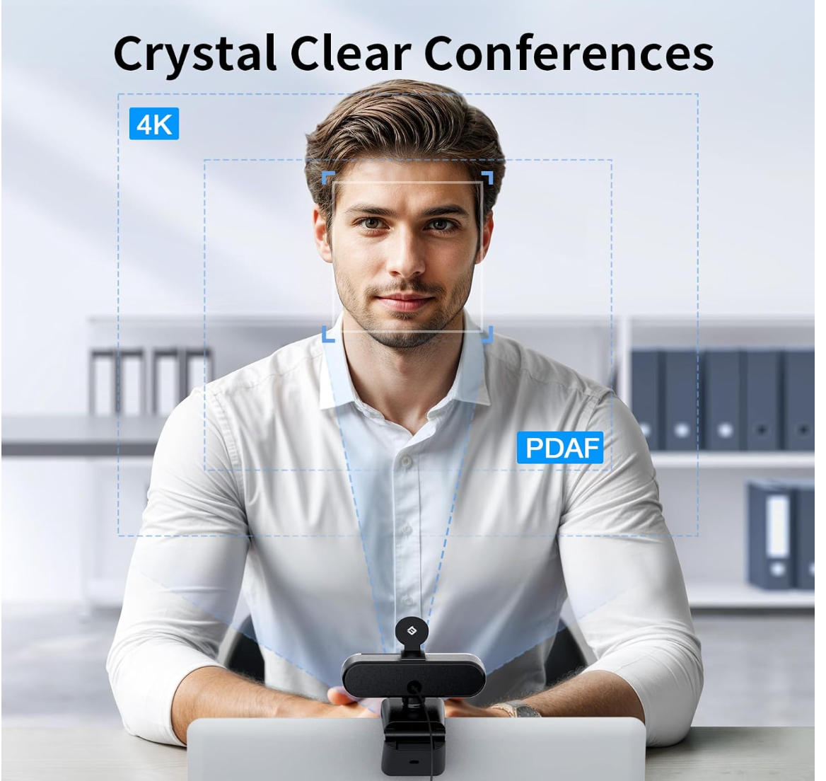 ELE:[EMEET USB Webcam C960 4K]-EMEET NOVA 4K Webcam with PDAF Autofocus and Built-In Privacy Cover