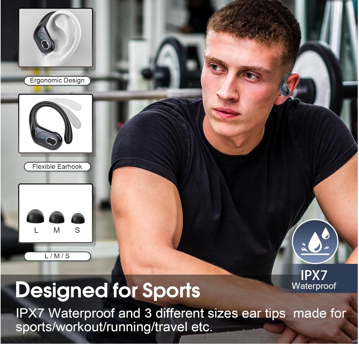 ELE:[Aptkdoe HD65 Ture wireless Earbuds]-HD65 Bluetooth Wireless Earbuds with Deep Bass and 75-Hour Playtime