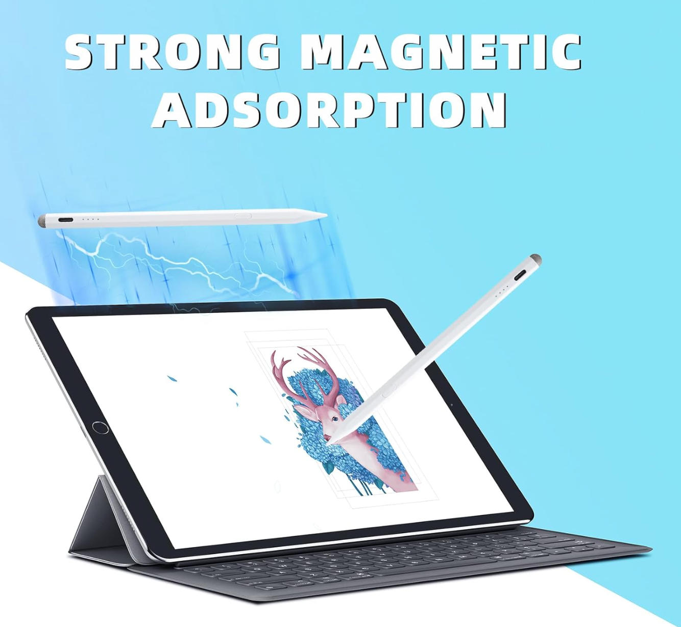 ELE:[Stylus Pen]-1.5mm Tip, Palm Rejection, Tilt Support, Fast Charging.