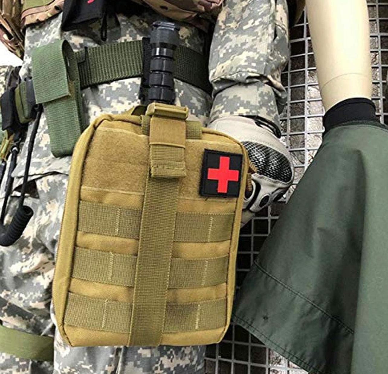 HOU:[Molle First Aid Kit]-MOLLE First Aid Pouch With Multiple Compartments And Water Resistant Nylon