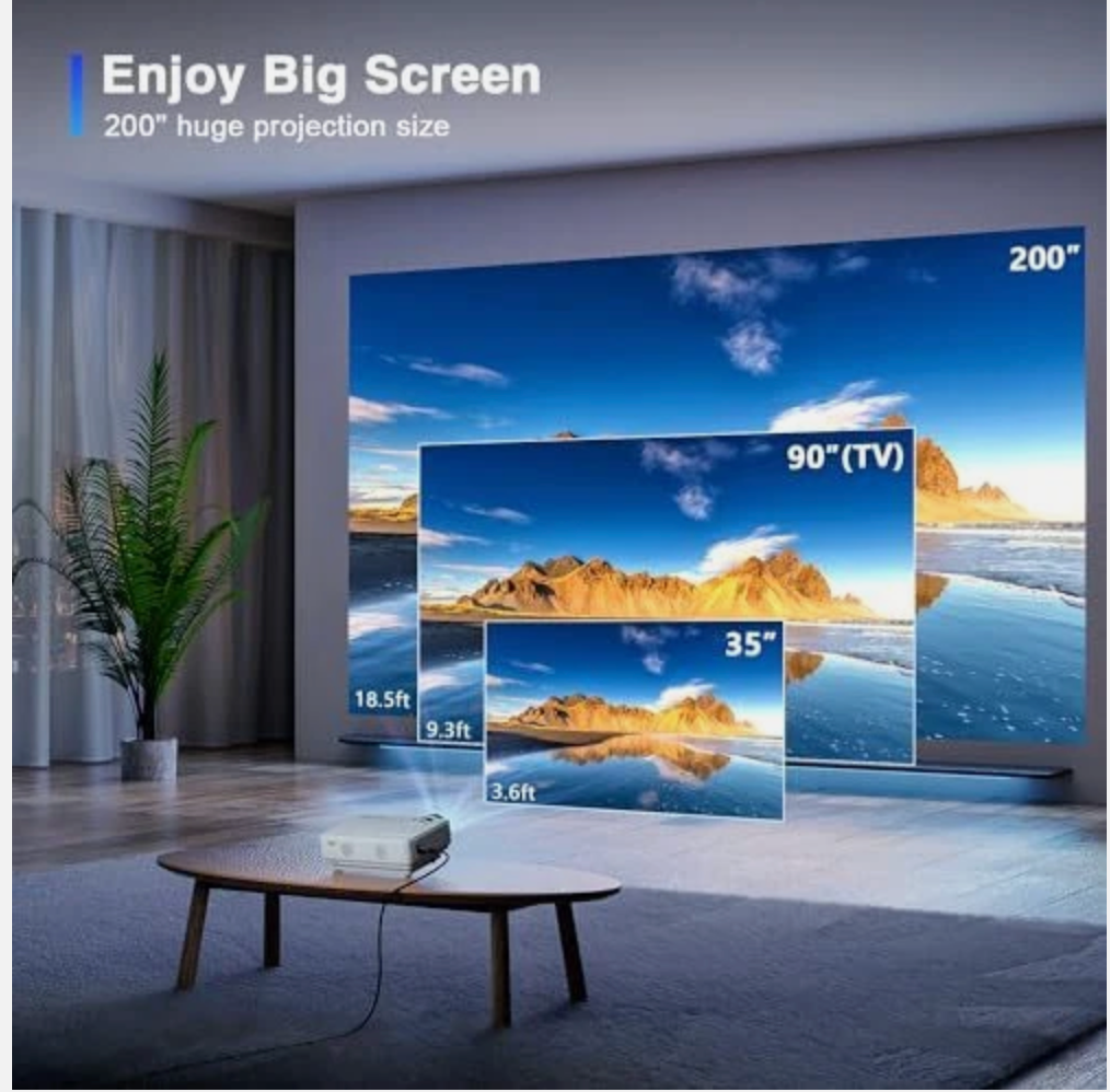 ELE:[AuKing-Home Theater Projector - No Original Box]-Portable 1080p LCD Mini Projector With HDMI Wir