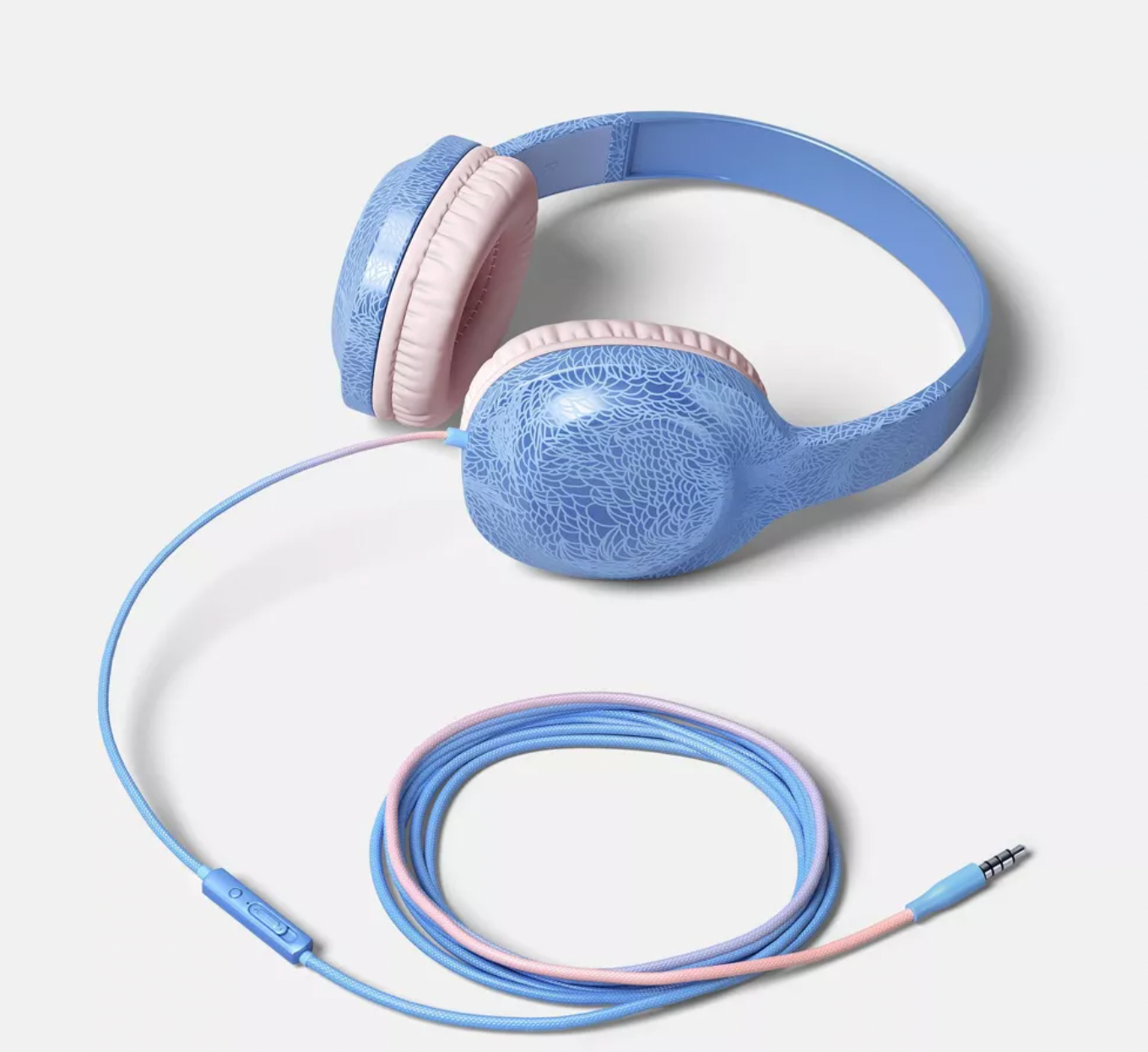 ELE:[heyday-Wired Over-Ear Headphones 3.5mm - Purple]-Built-In Microphone Comfortable Cushions Wired Headphones Clear Sound Lightweight Durable