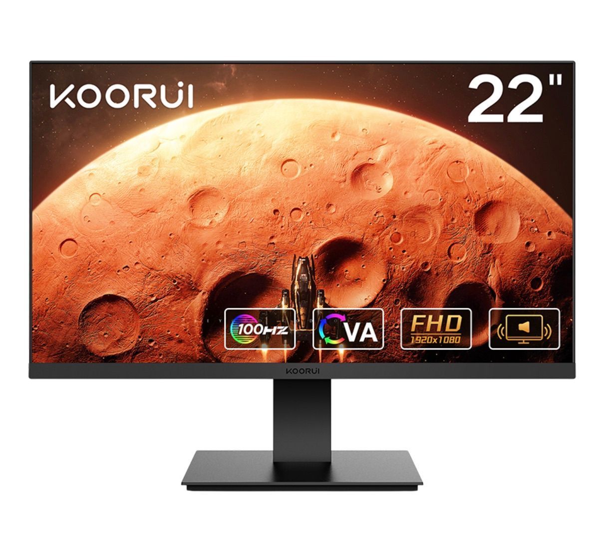[36MKT-Y010103B]-KOORUI 22” 100Hz FHD Gaming Monitor w/ Speakers(1)