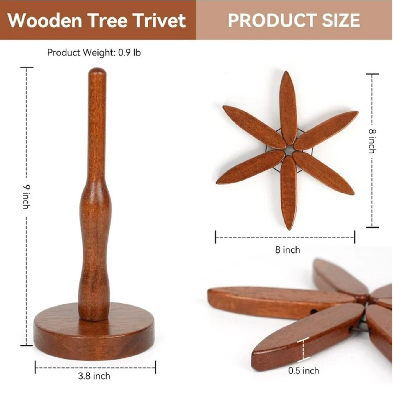[36MKT-v010601]-Wooden Tree Trivet – Foldable Heat Resistant Pot Holder(5)