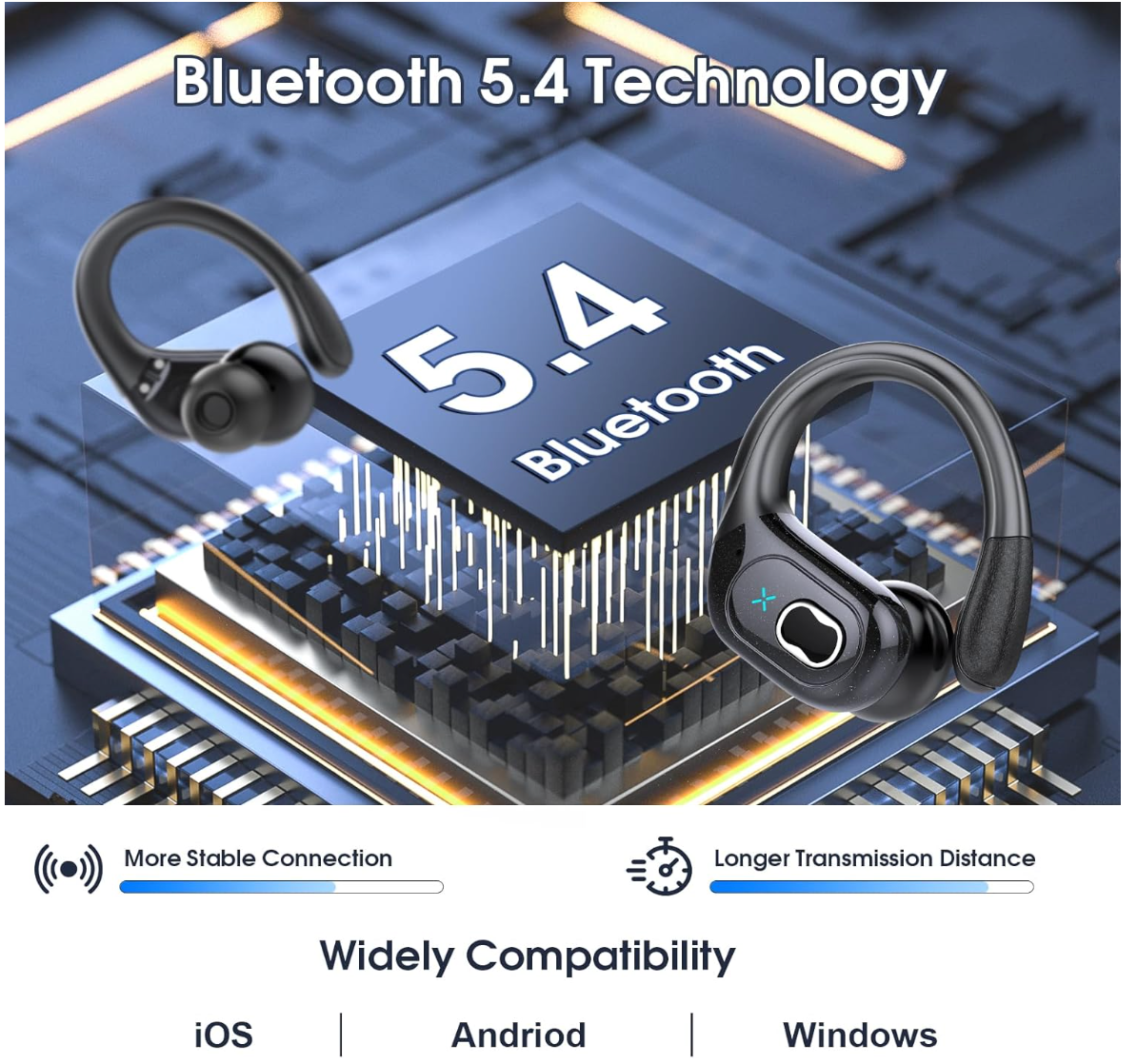 ELE:[Aptkdoe HD65 Ture wireless Earbuds]-HD65 Bluetooth Wireless Earbuds with Deep Bass and 75-Hour Playtime