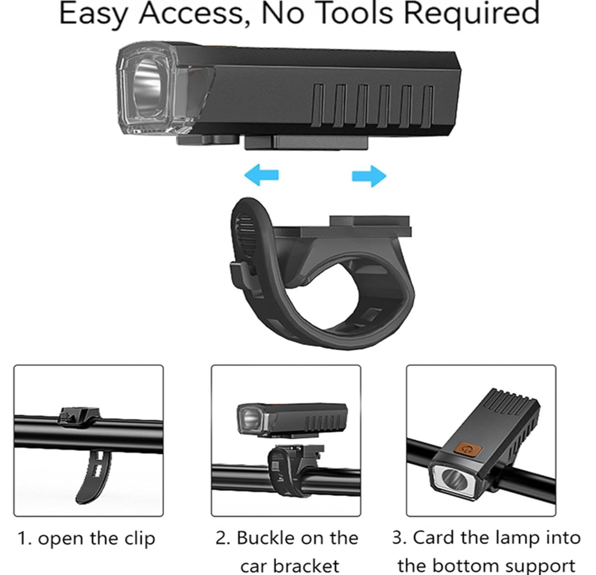 [HY2266 LED Waterproof Rechargeable Bike Headlight with Clip] Bikes Light, Bicycle Headlights Daytime Running Lights, for Road Mountain Cycling