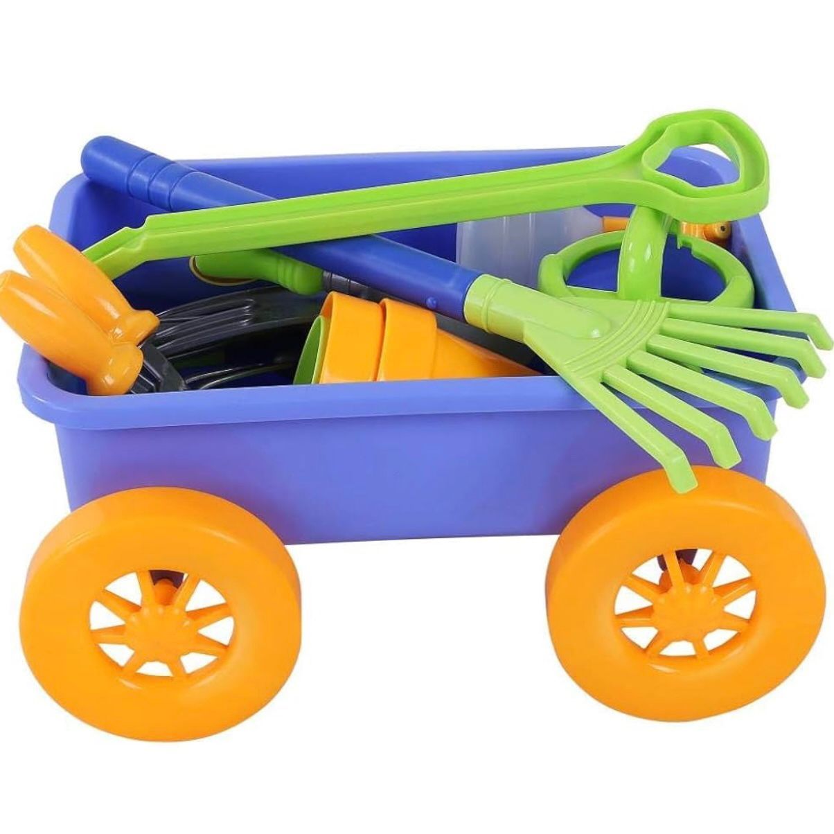 [Garden Wagon & Tools Toy Set] Premium 15 Pcs Kids Gardening Tools & Wagon Toy Set - Sturdy & Durabl