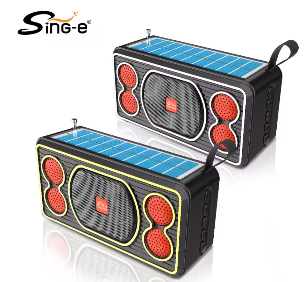 ELE:[Sing-e-Flashlight Speaker-ZQS-T02]-Bluetooth 5.0 speaker supports BT TF USB AUX rechargeable battery, Random Color