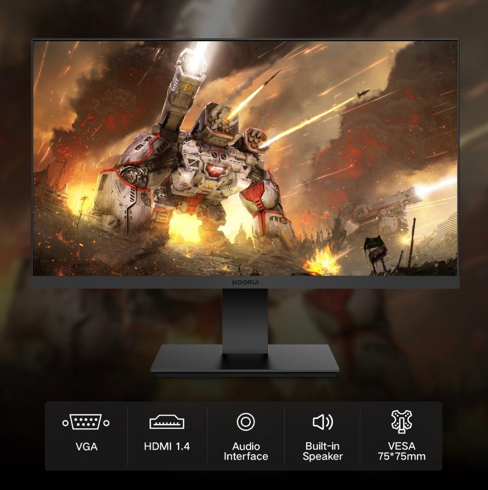 [36MKT-Y010103B]-KOORUI 22” 100Hz FHD Gaming Monitor w/ Speakers(1)