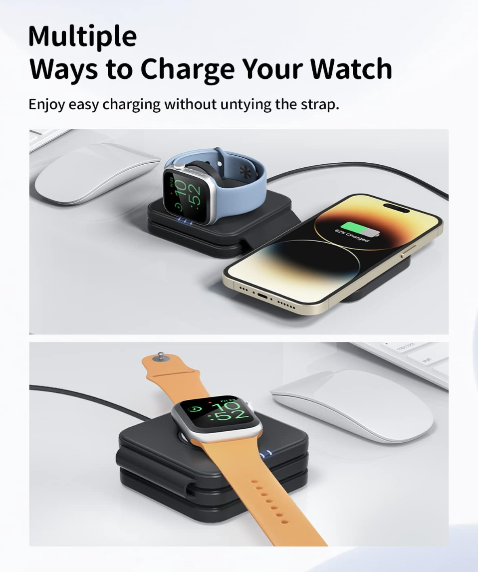 ELE:[JoyGeek-3-in-1 Foldable Magnetic Wireless Charger-M16]-MagSafe, IPhone, Apple-Watch, AirPods, 3-In-1.