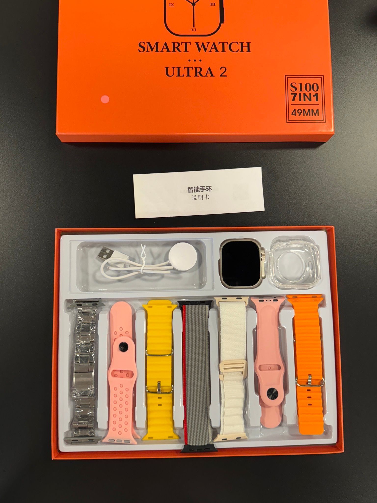[36MKT-B0106b]-Ultra 2 Smart Watch 49MM – 7 Bands Set (Pink Theme)(12)