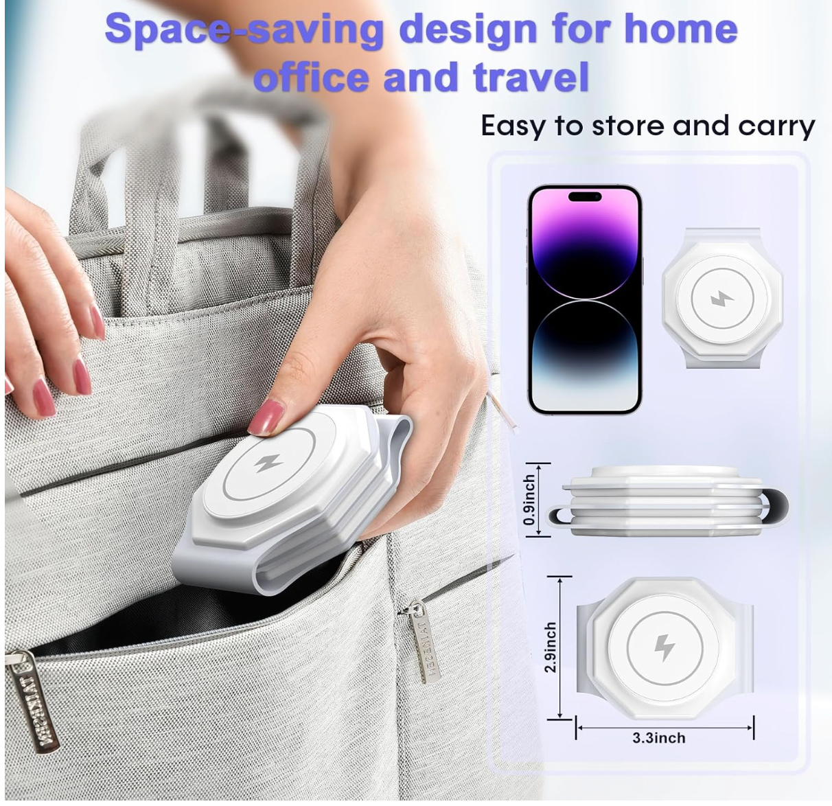 ELE:[DoHonest - 3-in-1 Travel Wireless Charger]-3-In-1 Magnetic Wireless Charger For iPhone Apple Watch And AirPods