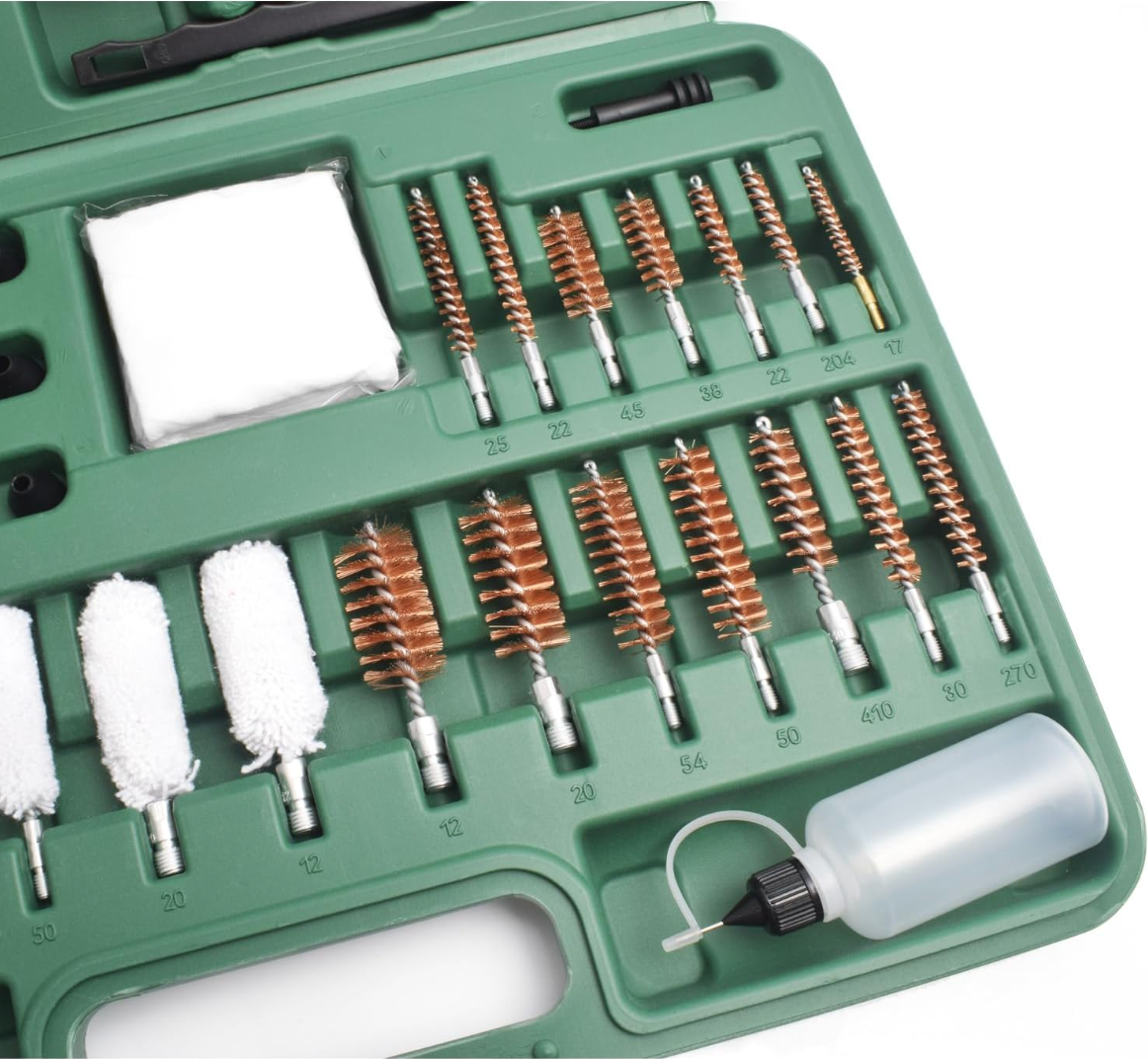 TOOL: [PIPE Gun Cleaning Kit – Green/Black Box]  Multi-Caliber Rifle, Pistol Cleaning Set, for regular maintenance, range days, or storage care.