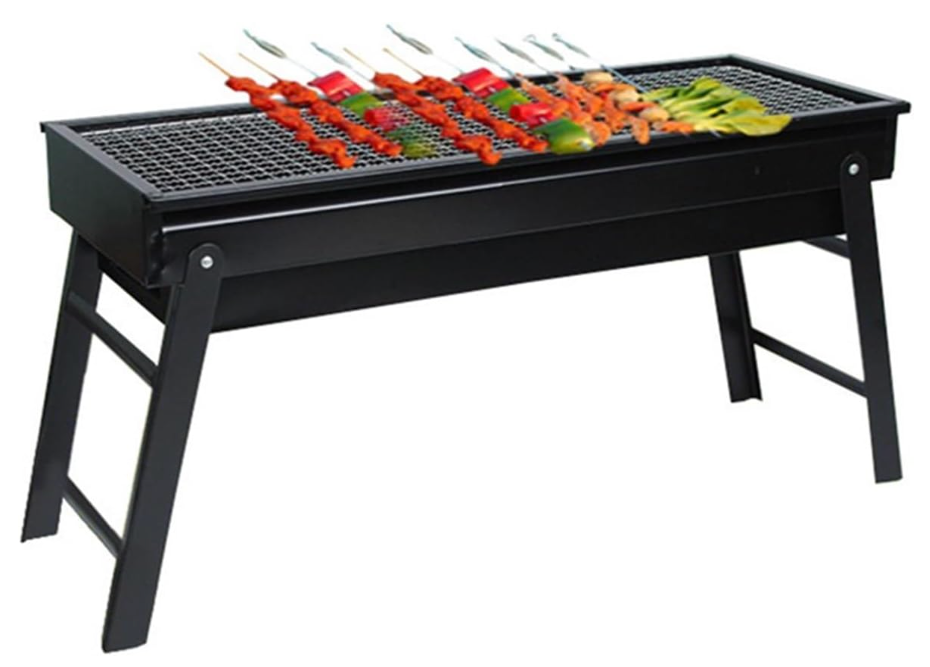 HOU:[Portable Charcoal BBQ Grill-PBBQ01-Black]-Portable Charcoal Grill Easy Setup, Compact Design, E
