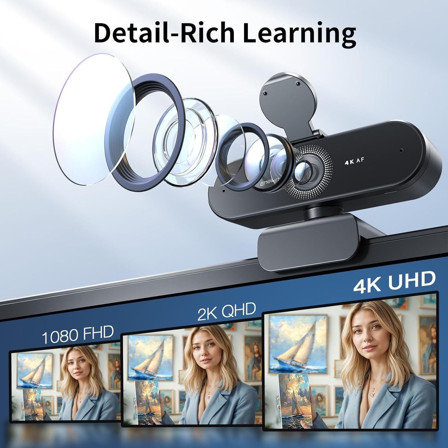 [36MKT-V020302]-4K Webcam w/ Autofocus & Noise Cancelling Mic – Plug & Play USB Camera(2)