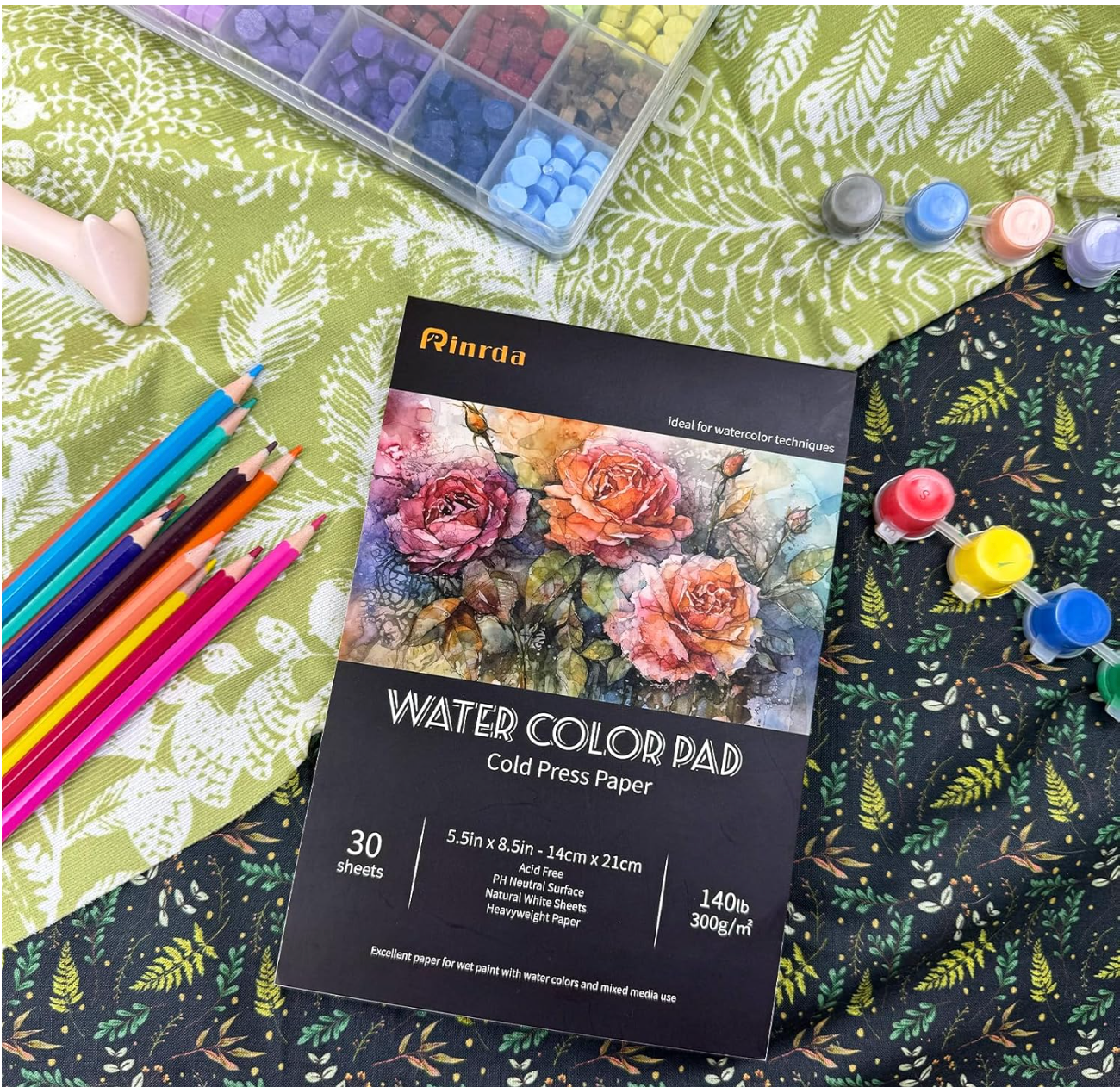 HOU:[Rinrda-watercolor Pad]-High Quality Paper, Smooth Texture, Strong Absorption, Ideal For Painting Drawing