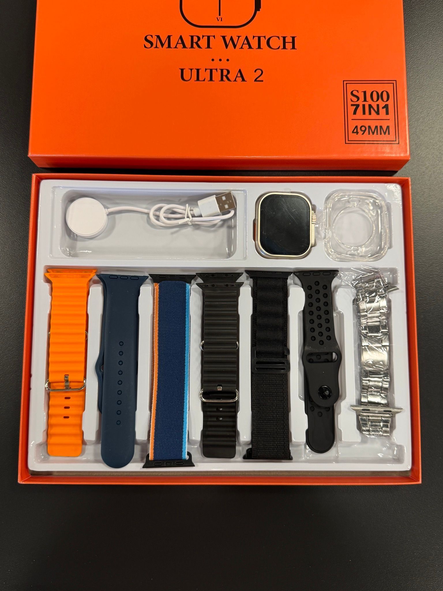 [36MKT-v010602]-Ultra 2 Smart Watch 49MM – 7 Bands Set (Blue Theme)（1)