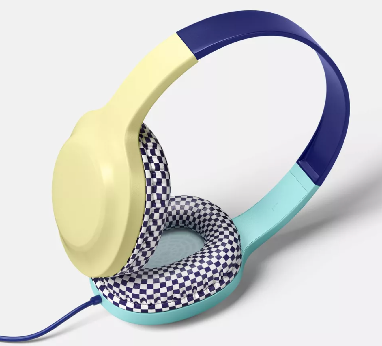 ELE:[heyday-Wired Over-Ear Headphones-3.5mm-Blue]-Wired Headphones Built-In Mic Comfortable Cushions Clear Sound Durable