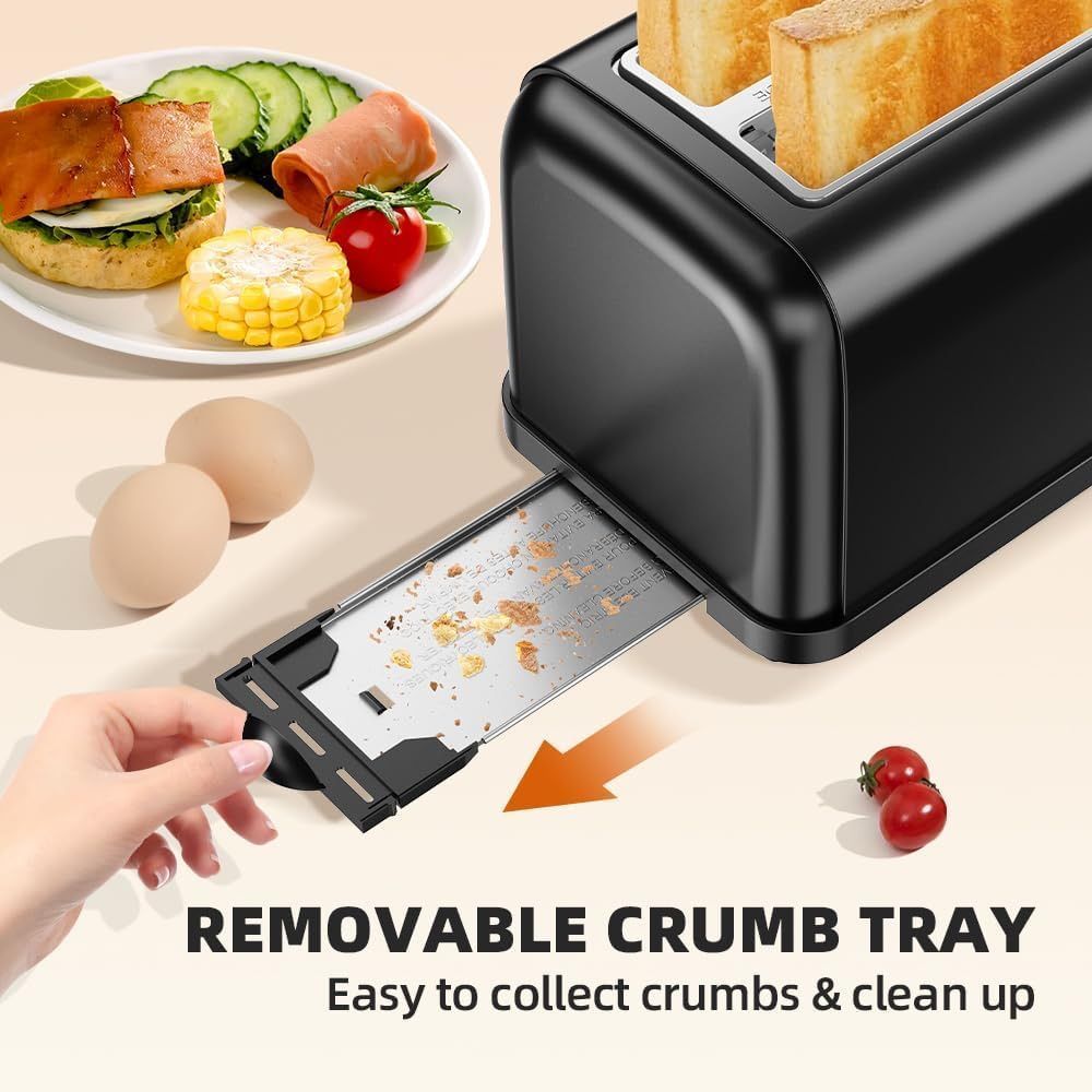 [36MKT-y010101c]-2-Slice Toaster – 7 Shade Settings, Bagel/Defrost/Reheat Functions(4)