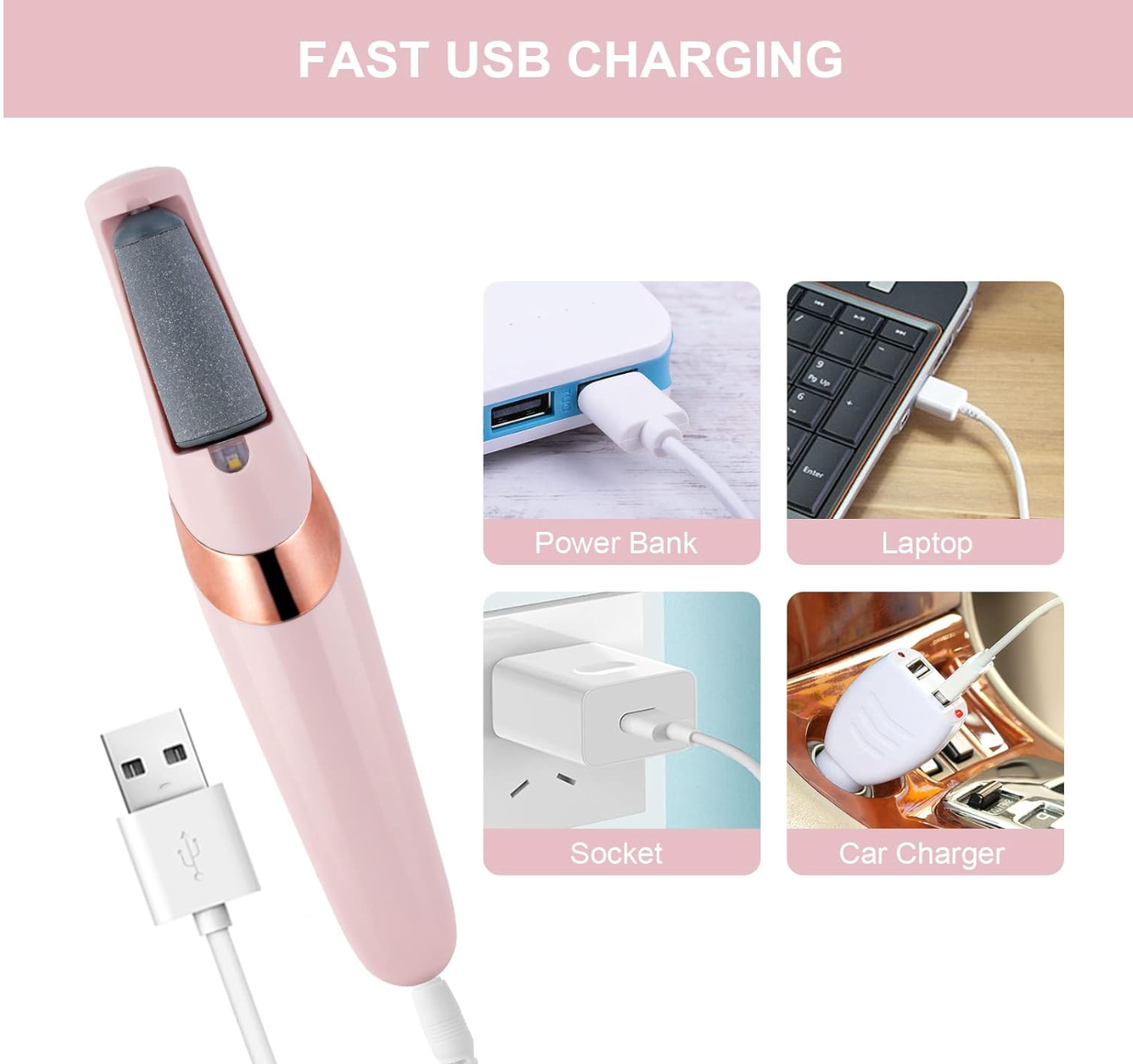 ELE:[Electronic Foot Grinder]-Electric Foot Callus Remover For Smooth Heels With Replaceable Heads