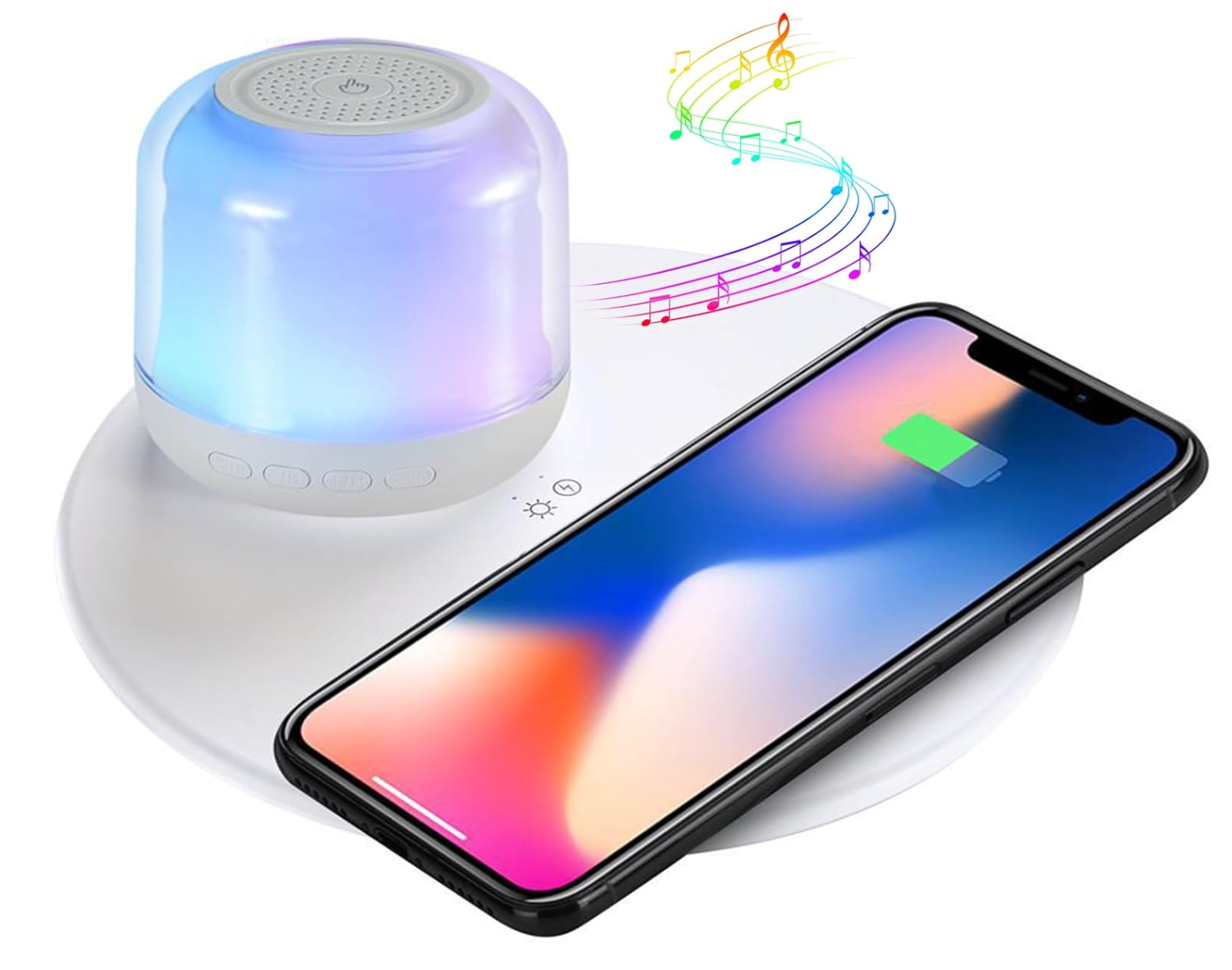 ELE:[WIRLESS Charging colorful-Bluetooth speaker]-3-In-1 Multifunctional Lamp With Speaker Wireless Charging RGB Lighting Magnetic Design