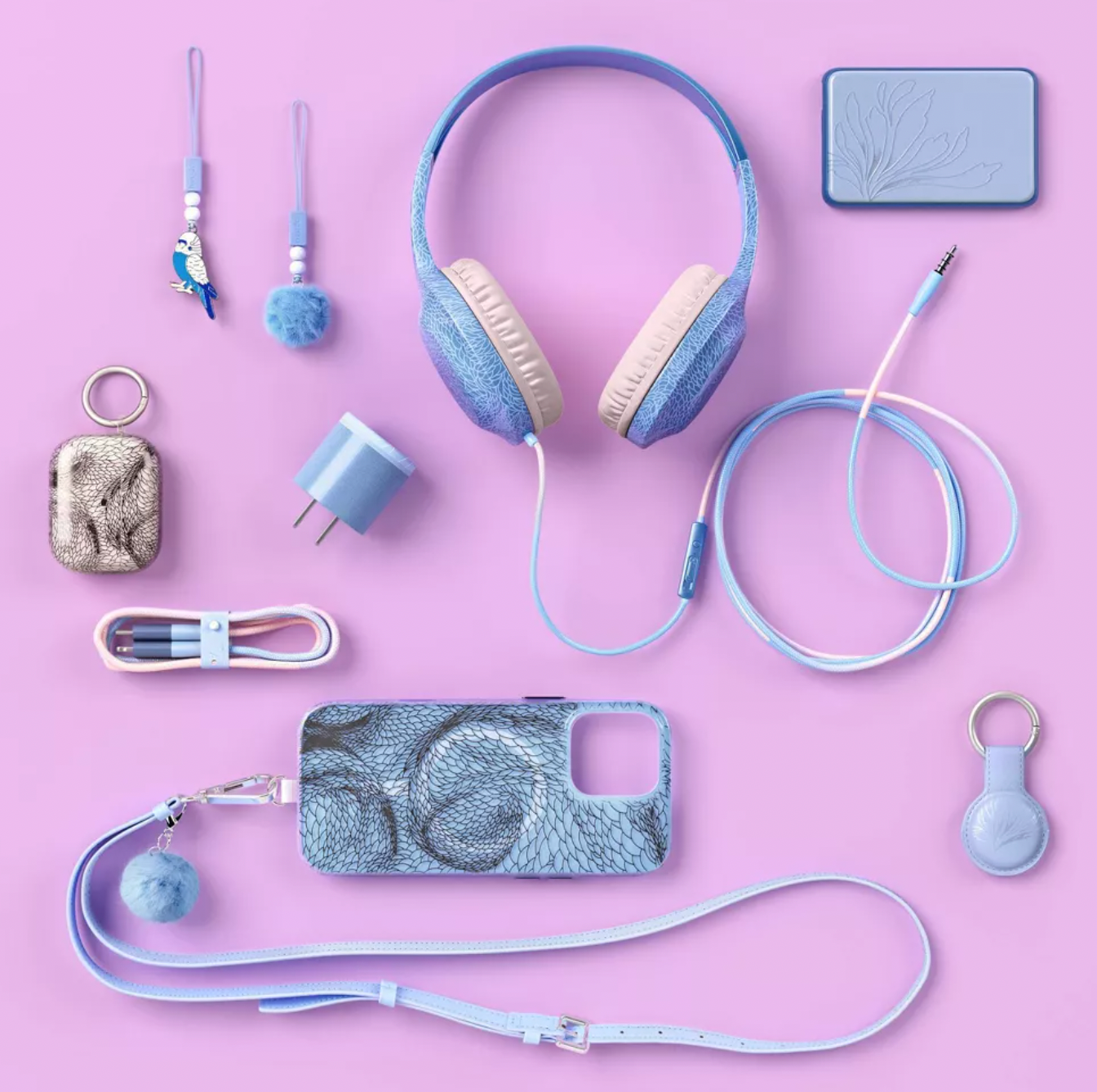 ELE:[heyday-Wired Over-Ear Headphones 3.5mm - Purple]-Built-In Microphone Comfortable Cushions Wired Headphones Clear Sound Lightweight Durable