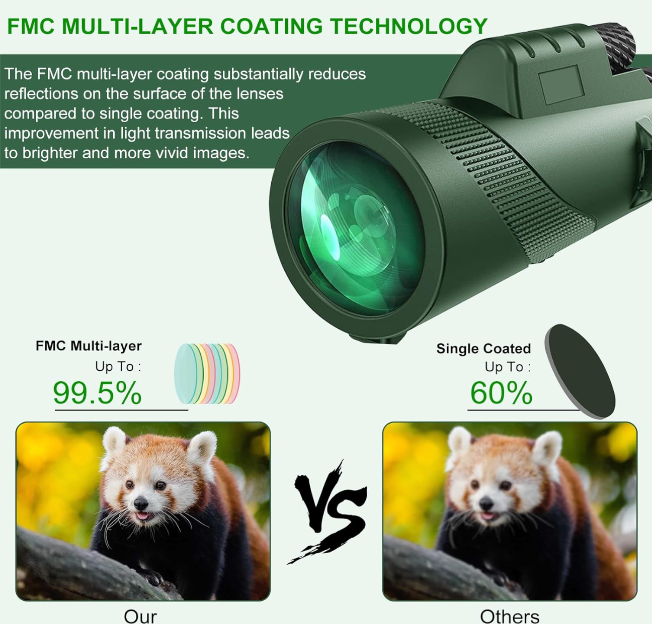 HOU:[Tigeberst-Monocular Telescope]-12x High Power Monocular Telescope With Smartphone Adapter And Tripod