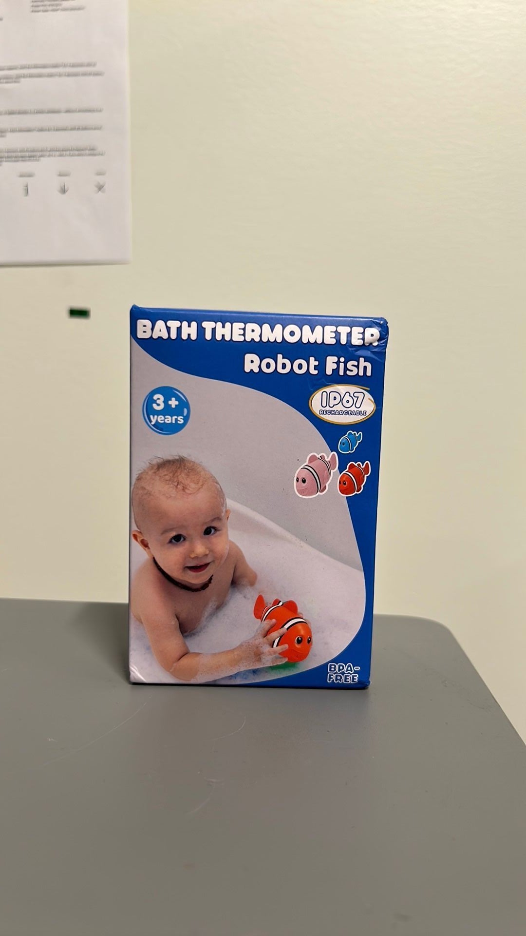 HOU: [BALDR Baby Bath Thermometer], Swimming Robot Fish Bath Toy, Rechargeable Interactive Fish Toy for Kid