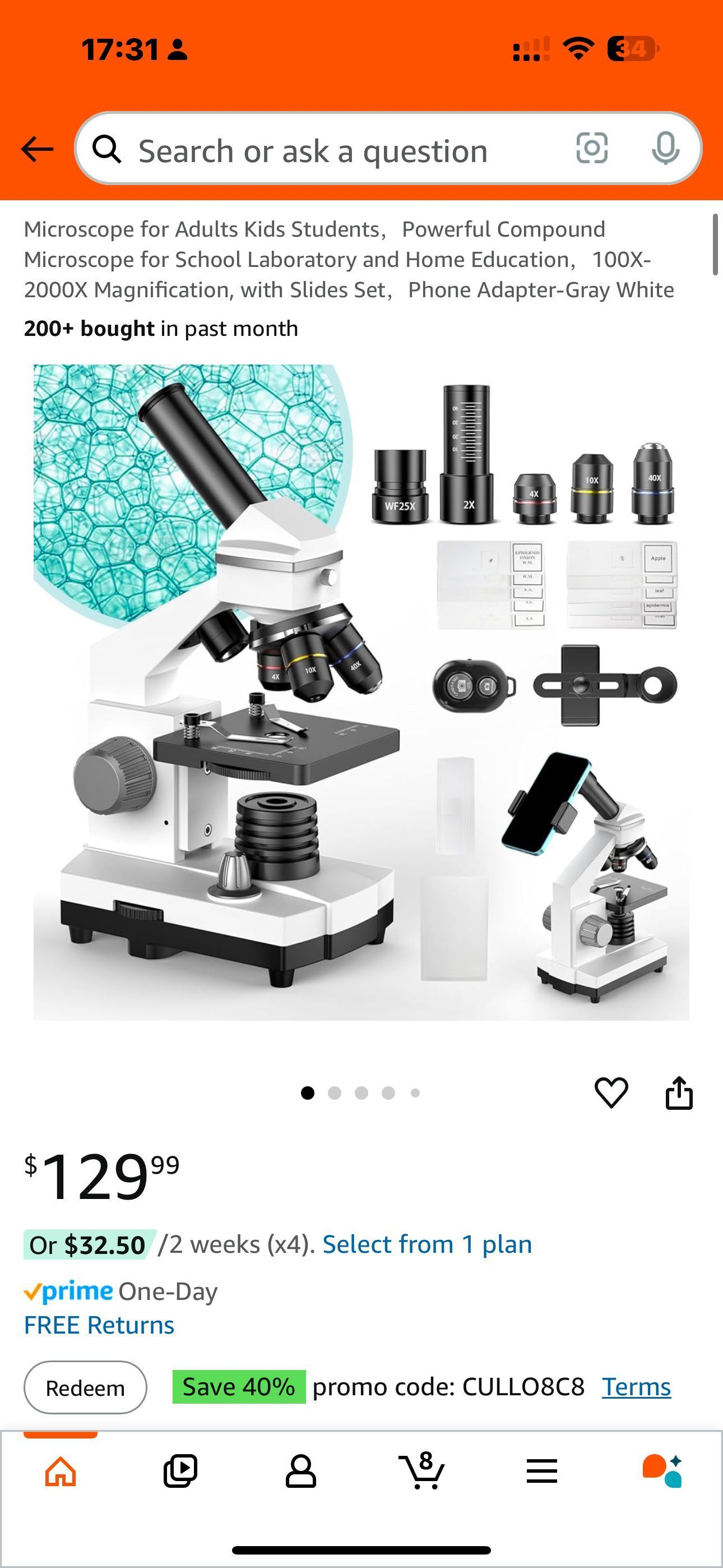 [$129 Microscope Single] for Adults Kids Students，Powerful Compound Microscope for School Laboratory and Home