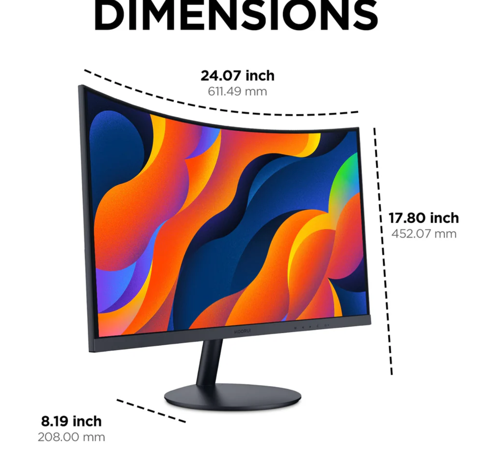 ELE:[KOORUI 27N5CA 27" VA FHD 75Hz 1500R Curved Monitor]-Budget-Friendly 27-Inch 1500R Curved VA Monitor with Full HD and Eye-Care