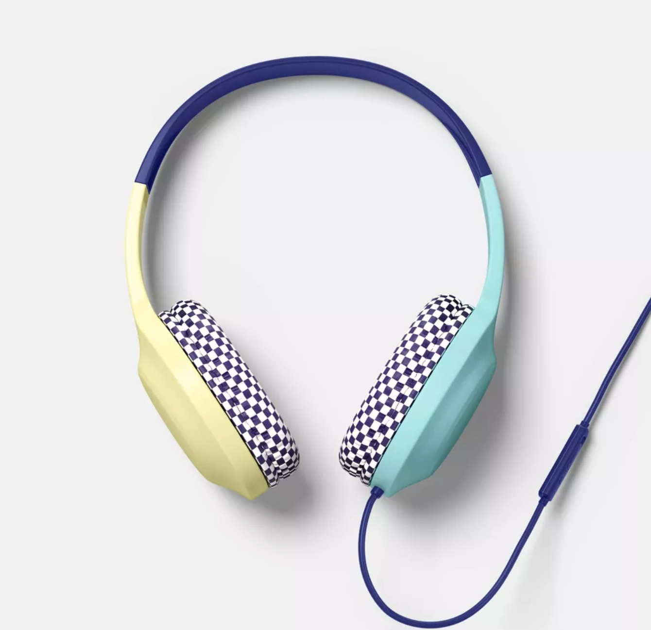 ELE:[heyday-Wired Over-Ear Headphones-3.5mm-Blue]-Wired Headphones Built-In Mic Comfortable Cushions Clear Sound Durable