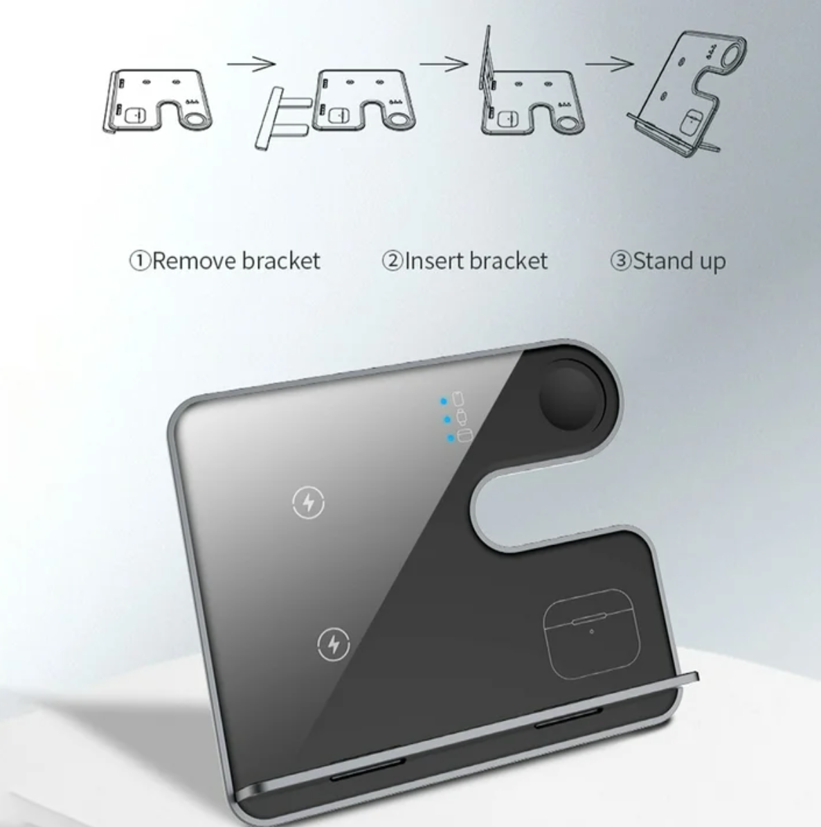 ELE:[Rohent-3in 1 15W charging station-GY-Q10C]-Stable Connection, Fast Charging, Long Battery, Waterproof Design, Wide Compatibility