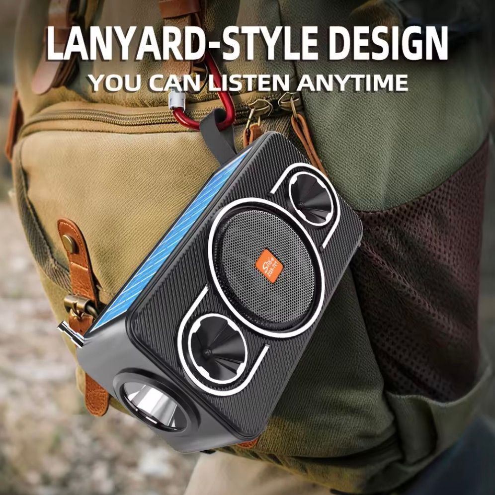 [36MKT-V02(04-05)02]-Solar Bluetooth Speaker w/ Flashlight & FM Radio(4)